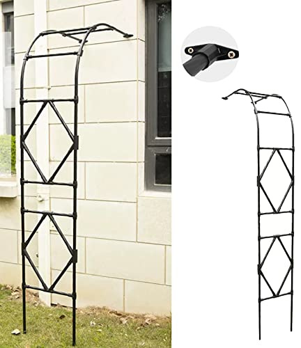 Arche Jardin pour Rosiers Plantes Grimpantes 60x240cm Metal Tonnelle De Jardin Arceau À Rosiers Tube Diamètre 20mm Demi-latérale Arches Fer Forgé(240x240cm/94x94in)