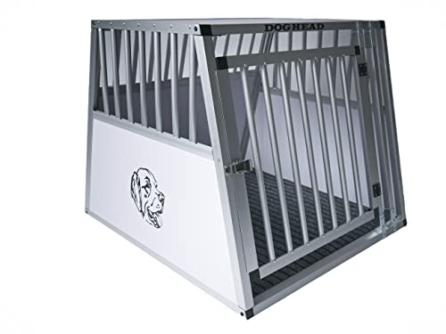 Doghead Alu Hundetransportbox 80x85x69 Comfort Reisebox Hundebox Transportbox Hundegitter Autobox - für Kombis ungeeignet