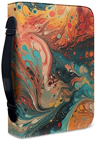 Kuiaobaty Color Fluid Art Buchcover Schutz mit Griff, Notizbuch-Einband, Tagebuch-Organizer für Bibel, Kunstleder