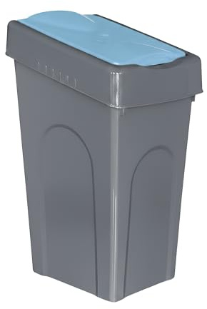 Optimal Products 50L Plastic Recycling Bin Rubbish Dustbin Kitchen Garden Recycle Waste Bin With Lid (Blue, 1)