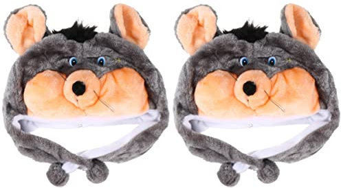 Gadpiparty 2 Stk Kuscheltier Hut Skimütze Mit Tiermotiv Party-kopfschmuck Ohrenklappenhut Mit Tiermotiv Tierischer Cosplay-hut Winter Plüsch Und Pp Baumwolle Weiß Eltern-kind Tierkopf