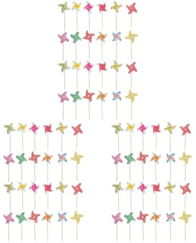 ifundom 72pcs Windmill Cake Topper Funny Windmill Cake Picks Creative Adornment for Birthday Decorations and Toppers