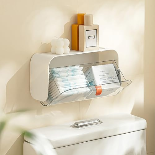 MORNITE Tamponhalter für Badezimmer, weiblicher Pad-Organizer, Weiß | Damenbinden-Organizer, weibliche Tampon-Aufbewahrung, Tag über Nacht Wattepad-Halter