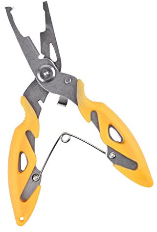 FnnEmg Angelhaken Angelzeile Angelwerkzeuge Zubehör Braid Line Lure Cutter Haken Entferner Schneiden Fisch Verwenden Zangen Multifunktionsschere Thkfish Angelhaken (Size : Yellow Pliers)