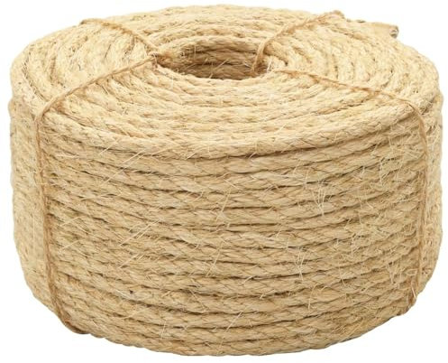 qohoio Corda in Sisal 100% 6 mm 100 m,Corde,Fili e Catene,Cavi e funi,Corda Intrecciata,Cima per Ancoraggio e Ormeggio-144791