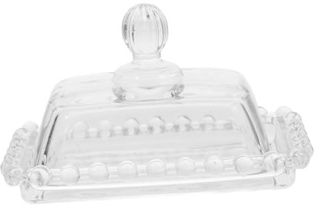 PRETYZOOM Plat à Beurre Transparent Avec Couvercle Verre Plateau Multi-usage Pour Fromage Dessert Et Biscuit Récipient Élégant Pour Snacks Et Gâteaux Usage Quotidien Et Occasions Spéciales