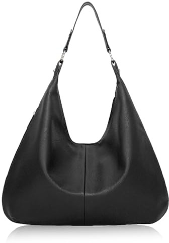 Aucuu Bolsos Hobo, Bolso Shopper Mujer, Bolso Bandolera Mujer de Cuero, PU Grande para Diario Trabajo Compras Shopper (Negro)