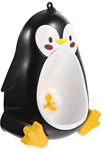 TOYANDONA Urinoir Mural Pingouin pour Bébé Garçons, Apprentissage Propreté, Réglable en Hauteur, Réservoir Amovible Facile à Nettoyer, Plastique Noir, Usage Intérieur, Garçon et Filles
