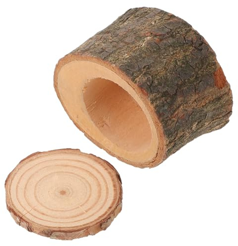 Hemobllo Cuenco de Madera Tazón Pequeño Superficie Interior Lisa y Fácil de Limpiar para Hámster y Reptil Adecuado para Alimentación en Jaulas