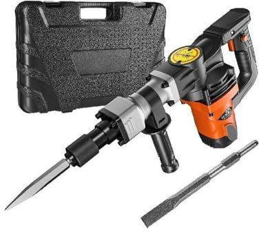 marteau de démolition Marteau-piqueur de démolition électrique 1400 W, robuste, 2900 coups par minute, brise-béton, 2 burins, mèches de burinage