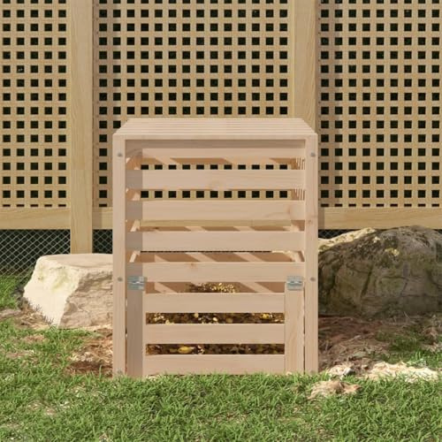 Lawn & Garden-Gardening-Composting-Composters-Composter 63.5x63.5x77.5 cm Solid Wood Pine