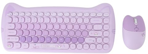 UPALDHOU Clavier sans Fil Vivant et Problèmes de Conception Ergonomique Matt pour Les Claviers sans Fil et la Souris au Bureau à Domicile (Violet)
