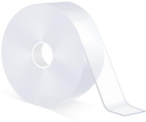 OWLKELA Double Sided Tape Heavy Duty, 6m*3cm*2mm, 1 Roll | Clear Nano Tape, Multipurpose Clear Mounting Tapes, Removable Reusable Adhesive Strips for Wall, DIY & Home Decor