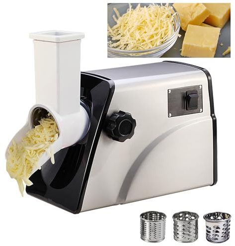TYXFSMYXGS Grattugia elettrica professionale con 3 lame in acciaio inox, grattugia rotante per grattugiare rapidamente 500 g/1 minuto, affettatrice multifunzione per formaggio, verdura e frutta Type B