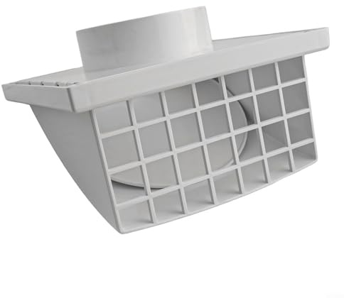 ABS Exterior Wall Ventilation Grille with Valve, Weatherproof Air Outlet for 100mm 125mm 150mm Ducts, Flange and Filter Design for Kitchen Bathroom Range Hood(100MM)