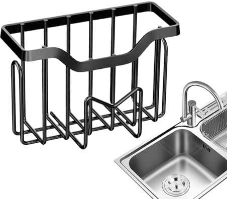 Sink Sponge Holder - Stainless Steel Organizer | Sink Dish Sponge Holder with Suction Cup | for Scouring Pad Scrubber Cleaning Cloths Home Apartments Rental House