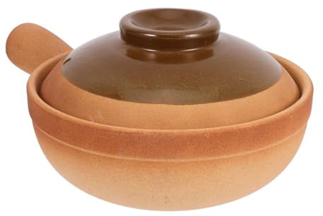 VALICLUD Marmite En Argile 600 Ml Couvercle Pot à Ragoût Traditionnel Chauffage Uniforme Pour Cuisson Riz Soupes Mijotés Usage Maison Et Camping