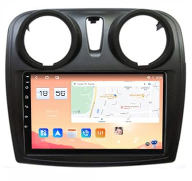 Wireless Carplay e Android Auto per Renault Logan 2 (2014-2019) - Comandi al volante, radio FM, RDS, DAB+, DSP, schermo diviso, Bluetooth 5.0, navigazione GPS + telecamera per la retromarcia