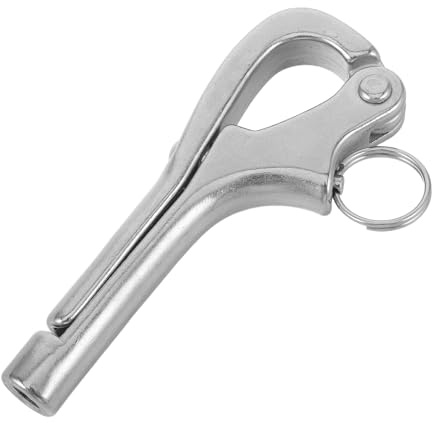 POPETPOP Mosquetón de Acero Inoxidable 8 MM Autoblocante para Uso Marino Gancho Pelícano de Liberación Rápida Grillete Resistente para Cuerdas de Barco y Aparejos Náuticos