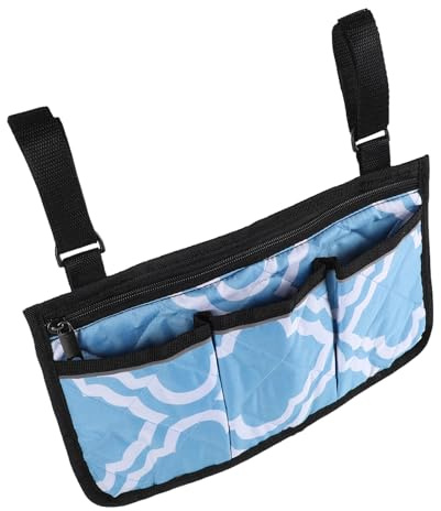 HAPINARY Sacoche de Rangement pour Fauteuil Roulant avec Grande Capacité Poche Zippée Sécurisée Organisateur Latéral pour Téléphone Portefeuille Lunettes et Bouteille Accessoires pour