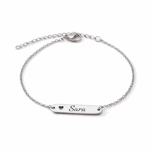 Bracciale Personalizzato con Nome in Acciaio Inossidabile – Incisione Nome o Testo a Scelta – Idea Regalo Donna Uomo – CollanaDream