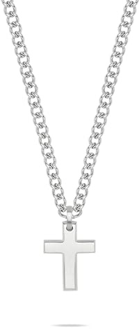 s.Oliver Herren Schmuck – Halskette aus Edelstahl mit Kreuzanhänger – Klassisch, Zeitlos und Markant – Perfekte Geschenkidee