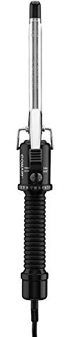 Conair Instant Heat 1/2 Inch Curling Iron with 25 Heat Settings, Dual Voltage Travel Hair Curler for All Hair Types, Small Barrel Styling Tool with Clamp, Black, CD80GNR