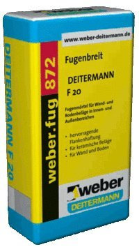 SG weber Fug 872, 25kg - Schlämmfähiger Fugenmörtel für Wand und Boden, innen und außen, für Fugenbreiten 3-20 mm, für keramische Beläge, Zementgrau