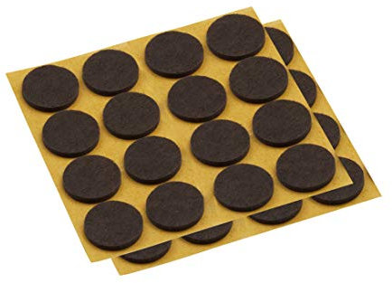 Meister, 645176 Patins en feutre autocollant,28 mm, marron, 40 pièces