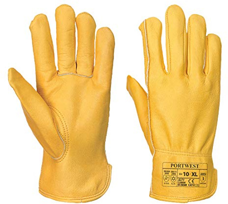 Portwest A271 Fodrad Driver Handske, Regelbunden, Storlek L, Gulbrunt