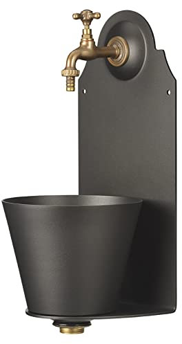 Belfer 42PR Fontana a Parete in Solido Alluminio con Rubinetto in Ottone e Vaschetta Colore Antracite