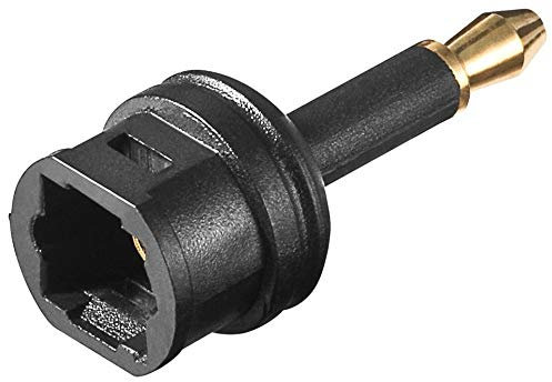 PremiumCord Adattatore Ottico TOSLINK, Jack TOS - Plug TOS da 3,5 mm, Oro, Nero, kjtosred01
