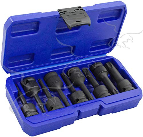JUEGO DE LLAVES VASO LARGAS CON PUNTAS TORX DE IMPACTO T20 - T70 1/2