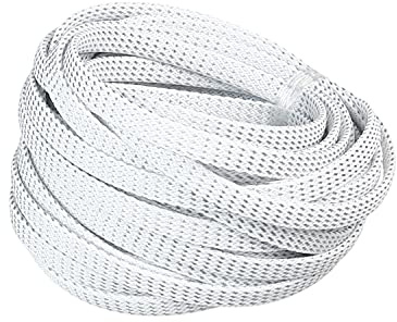 Othmro 1Pc Cable Tidy Sleeve, 10m Cable Protector, Desk Cable Management Cable Organizers Wire Tidy for TV/PC USB Cable, Pet Cable Protector, Silver White (Width: 8mm)