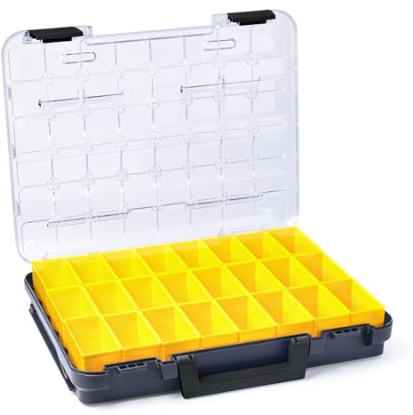 WFix Sortimentskasten Sortimo T-BOXX 320 Anthrazit mit Insetboxen-Set B3 | Sortierbox Schrauben klein, Sortimentsbox transparent mit Klappgriff, Schraubenkoffer Alternative, kompatibel mit WorkMo