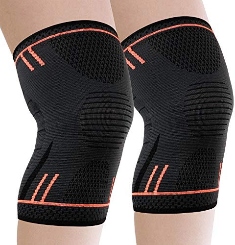 Molsdon Knee Support Brace 2 Pack, Compression Knee Sleeves for Arthritis Pain Relief, Joint Pain, Tendonitis, Meniscus Tear, ACL, MCL, Running, Sports, Squats, Men & Women