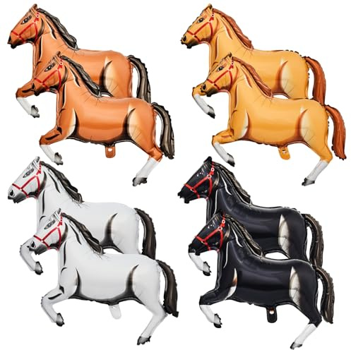 8 Stücke 30 Zoll Pferd Ballon Pferd-Förmige Luftballons Aluminium Folie Pferdeballon Pferde Thematische Party Ballons Pferde Ballon Dekorationen zum Geburtstag Baby Shower Cowboy Party