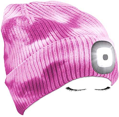 Morye LED Mütze mit Licht, Laufmütze Herren Damen Kappe Lampe USB Nachladbare 4 LED Scheinwerferkappe für Warm Cap mit LED Licht für Jogging,Camping,Angeln,Walking