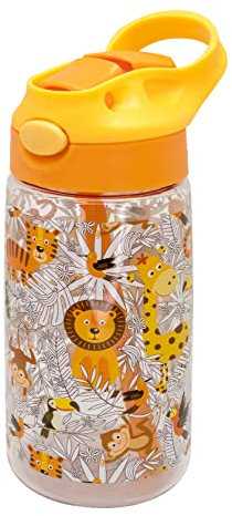 NERTHUS FIH 916 Wiederverwendbare Kindertrinkflasche, BPA-frei, faltbar, ergonomisch, robust, langlebig, Löwen