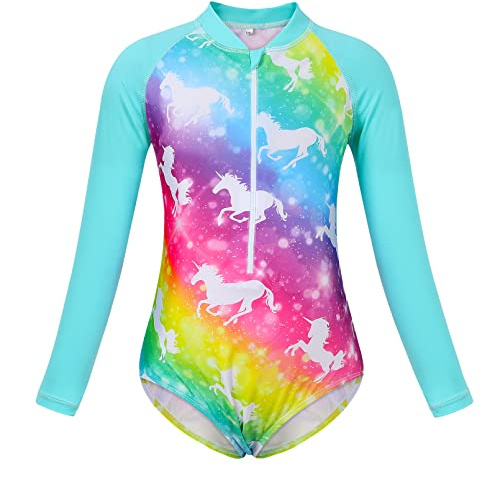 Berich Unicorn Swimming Costume Swimming Costume Girls 7-8 Years,Green,130
