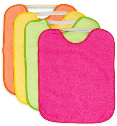 Ti TIN Pack 4 Baberos Bebé Impermeables 38x31 cm, A partir 1 año