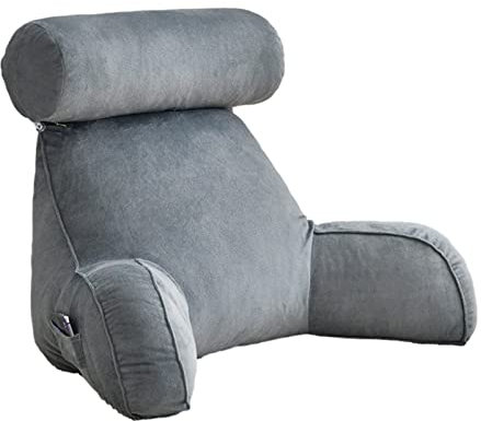 großes Rückenkissen mit Armlehnen und Nackenstütze Lesekissen Stützkissen Bücherkissen Bettruhekissen mit Waschbarem Bezug Multifunktionales Kissen Perfekt für Lesen & Arbeiten & Spielen 75x40x40CM