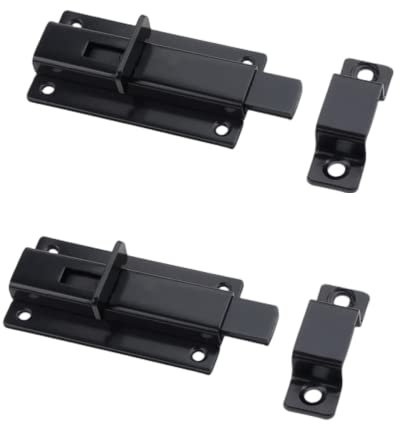 2 Stück Türriegel Edelstahl Schiebeschloss, Sicherheitstürriegel aus Edelstahl,Oberflächenmontierter Schieberiegel für alle Arten von Innentüren