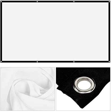 Projektorleinwand 50 16:9 Verdickung Tragbar Faltenfrei aus weichem weißem Polyester