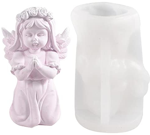 Kerzen-Silikonform, Engel-Harzform, handgefertigte Kerzenform, 3D-betender Babyengel, Harz-Silikonformen | handgefertigtes ästhetisches Handwerk, Harz, Epoxid-Formen für Ton, Gips