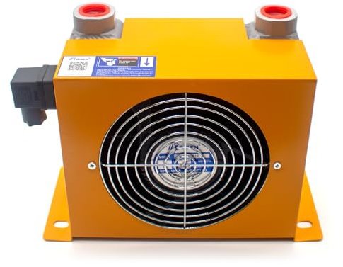 Toplionace AH0607T-CA Radiatore Dell'aria Idraulico, Radiatore Dell'olio Raffreddato ad Aria Ventola del Radiatore Dell'olio Idraulico in Alluminio con Alette a Piastra Serie AH 40L/min G3/4 (AC 220V)
