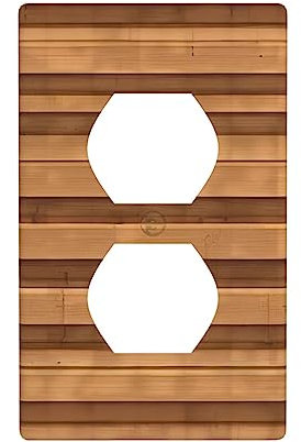 Placa de pared decorativa con textura de color madera original con 1 tornillo pintado para interruptores de luz, reguladores y receptáculos