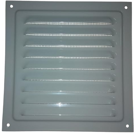 VENTS 125x125mm Lüftungsgitter Metall Grau - Robust & Langlebig mit Insektenschutz