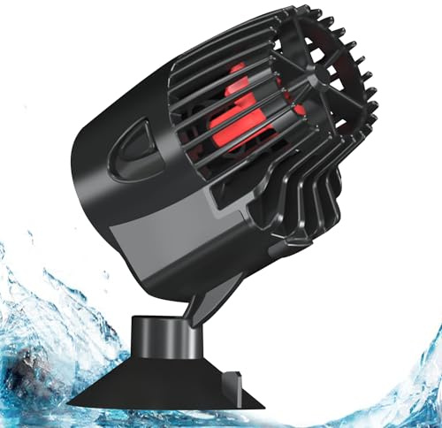 Nizirioo Pompa di flusso dell'acquario con cavo di alimentazione da 2 m, 3000 l/h, pompa di circolazione con ventosa, ultra silenziosa, per acquari d'acqua dolce e salata (nero)