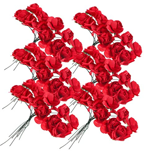 TOPPERFUN 144stücke Papierrosenblüten Künstliche Rosen Für DIY-bastelarbeiten Blumenstrauß Für Hochzeitsdekoration Und Valentinstag